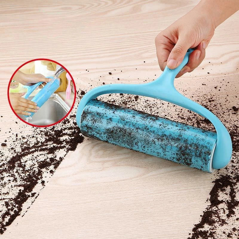 Silicone Drum Hair Sticking Device Reusable Dust Removal and Sticky Roller for Cleaning Clothes Carpets Beds Etc