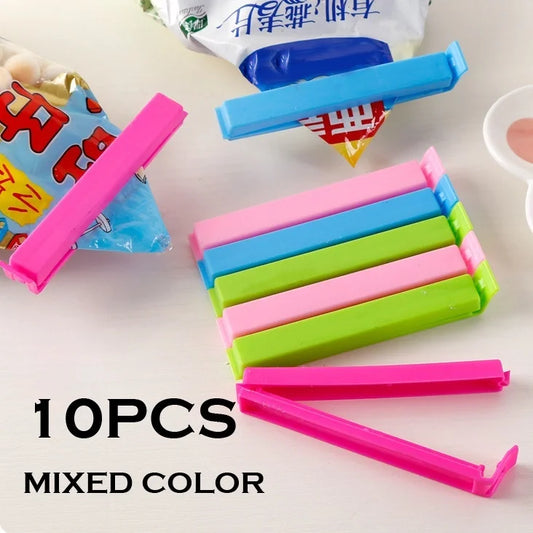 10Pcs Portable New Kitchen Storage Food Snack Seal Sealing Bag Clips Sealer Clamp Plastic Tool Kitchen Accessories