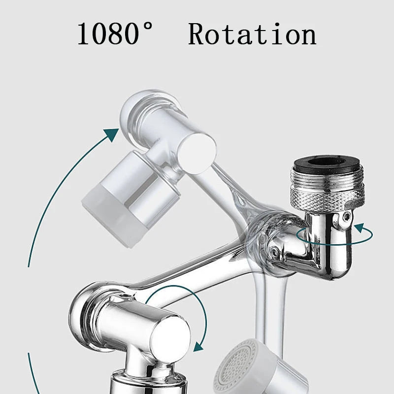 Rotatable Water tap nozzle 1080 Degree Dual mode stainless steel faucet extender For Kitchen Washbasin bathroom accessories