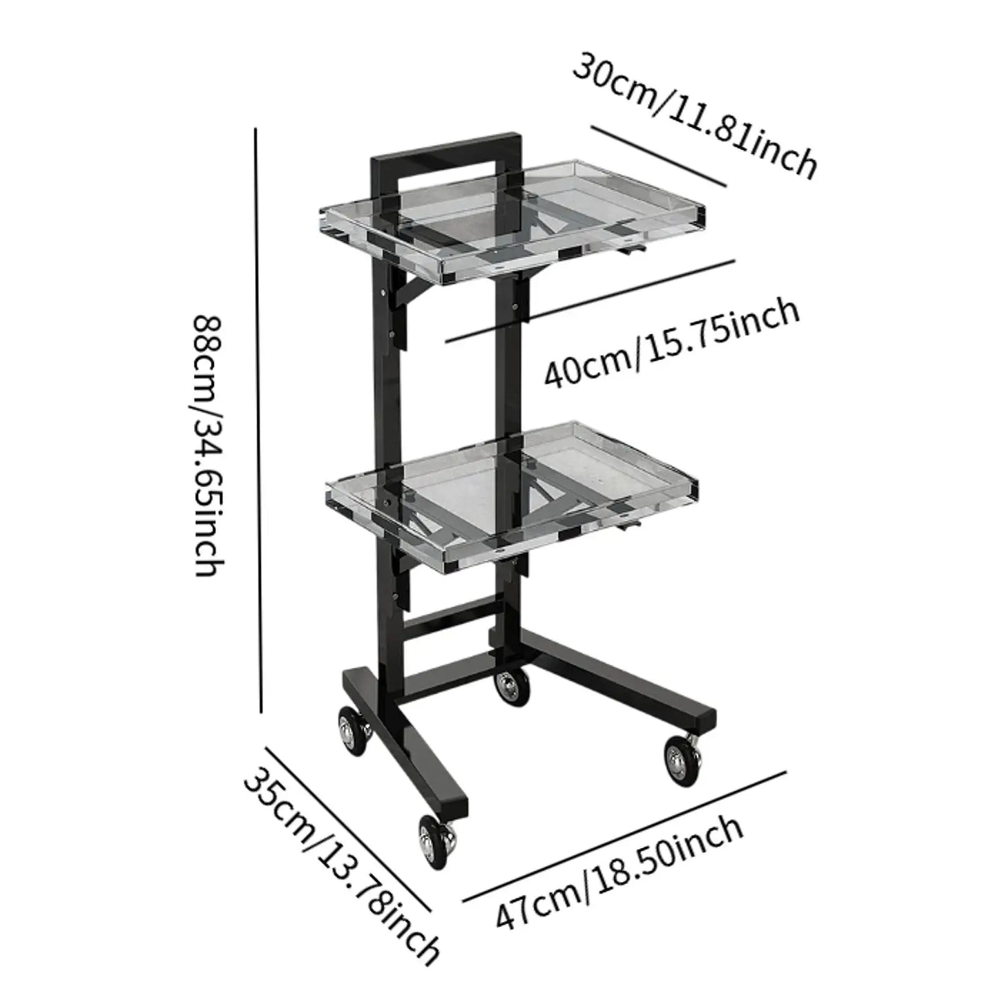 Salon Rolling Cart Tray Hairstylist Tray Rolling Cart Storage Stand Removable Multipurpose Barbershop Trolley for SPA Barber