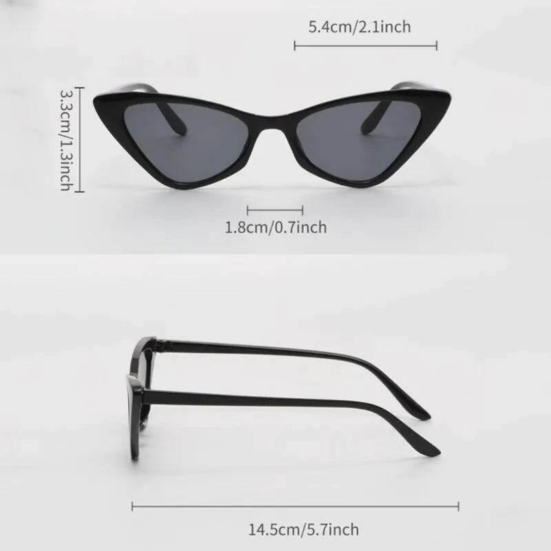 3 Pairs Per Set Small Cat Eye Sunglasses Women Cute Skinny Cat Eye Eyewear Retro Vintage Narrow Cateye Sunglasses Set