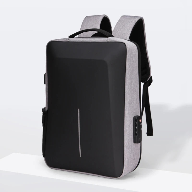 Men's Casual Hard Shell Backpack Anti-theft Backpack High Capacity Travel USB Charging Bag Fasion Business Computer Bag For Male