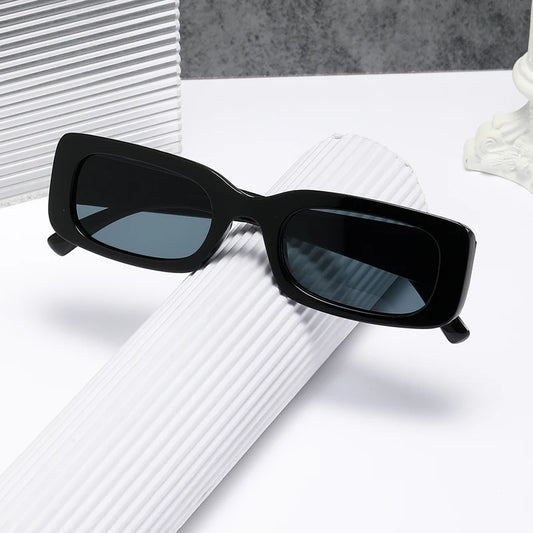 Black Square Sunglasses Men Rectangle Small Sun Glasses Male Retro Black Lens Driving Fishing Oculos UV400