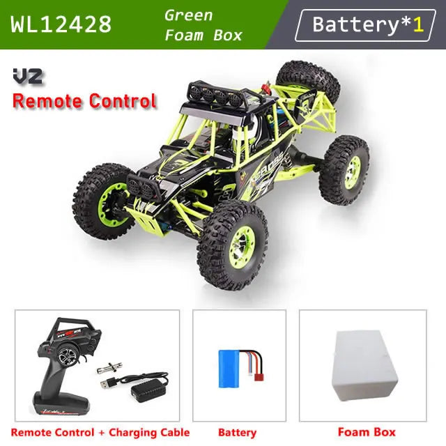 WLtoys 12428 1:12 4WD RC Racing Car High Speed Off-Road Remote Control Alloy Climbing Truck LED Light Buggy Boys Toys Kids Gift