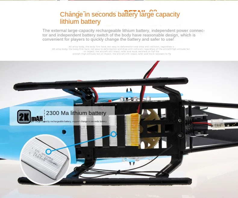 3.5CH 80cm High Quality Extra Large Remote Control Aircraft Crash-Resistant Remote Control  Outdoor Aircraft Helicopter