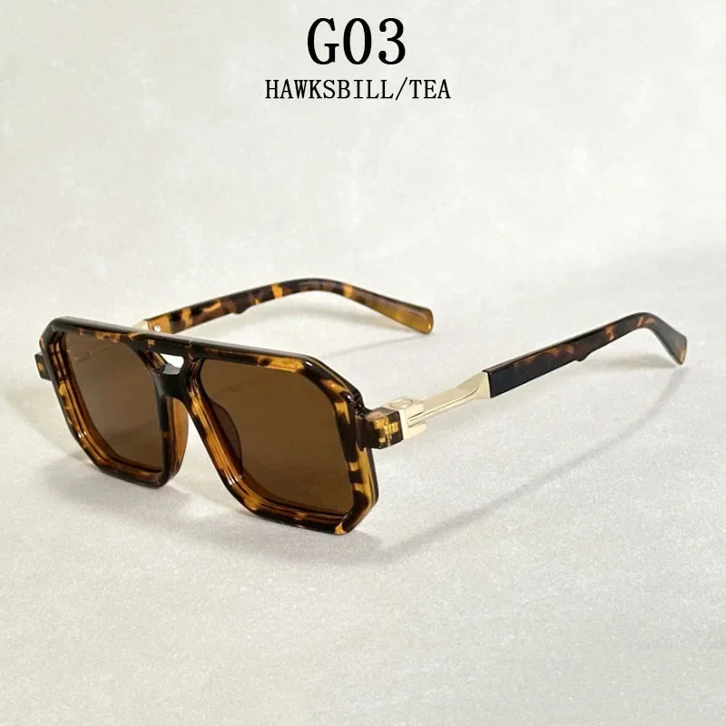 2024 Vintage Fashion Sun Protection Sunglasses for Men Square Shades Retro Flair Sunglasses Womens Trendy Shades Gafas De Sol