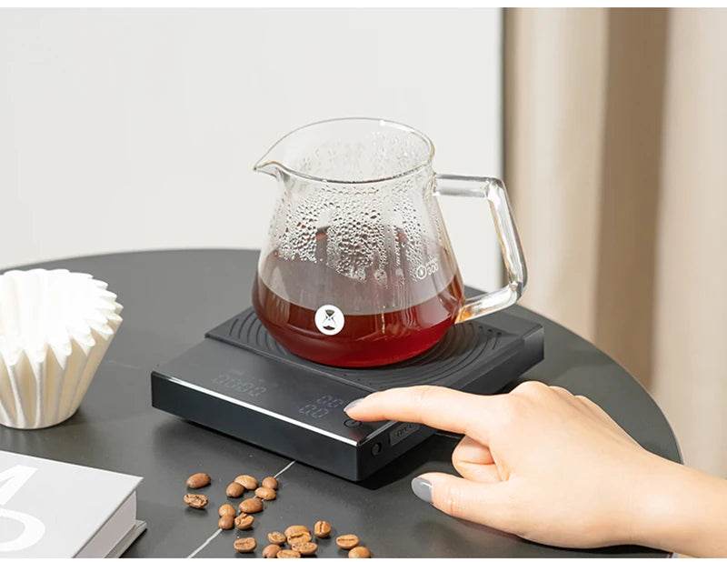 TIMEMORE Basic 2 Black Mirror Pour Over Coffee Scale flow rate display Auto Timer digit Kitchen Food scale espresso 0.1g/2kg