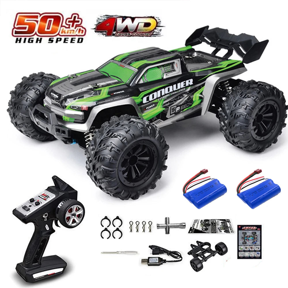 Rc Car Off Road 4x4 High Speed 75KM/H Remote Control Car with LED Headlight Brushless 4WD 1/16 Monster Truck Toys for Boys Gift