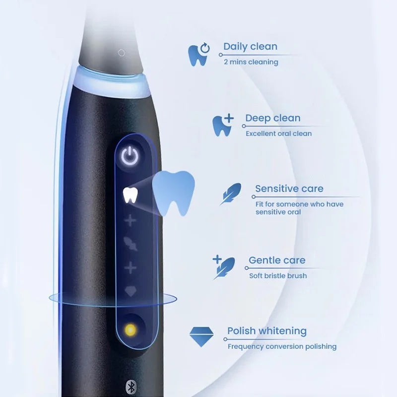 Oral B iO5 Smart Electric Toothbrush Rechargeable Bluetooth 5 Mode with Brush Head Travel Box for Adult Deep Clean Gum Care