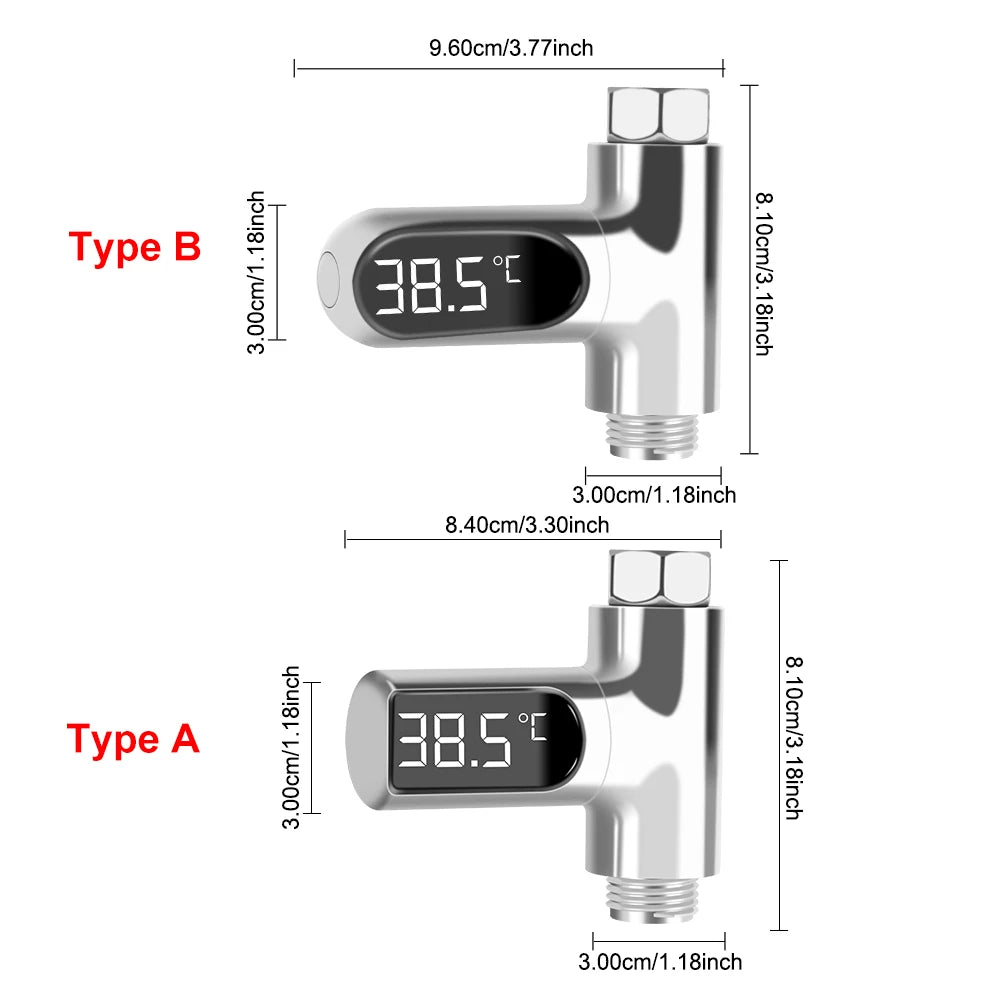 Hot Tub Water Temperature Monitor Electricity Home LED Display Shower Faucets Water Thermometer Bathing Temperature Meter