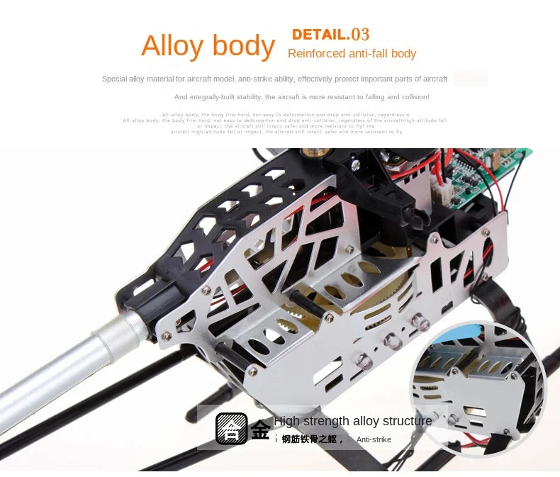 3.5CH 80cm High Quality Extra Large Remote Control Aircraft Crash-Resistant Remote Control  Outdoor Aircraft Helicopter