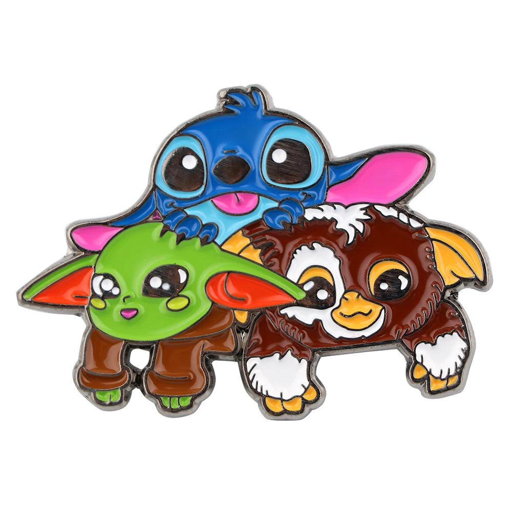 Stitch Animated Enamel Pins Cool Character Brooch Clothing Backpack Lapel Badges Fashion Jewelry Accessories For Friends Gifts