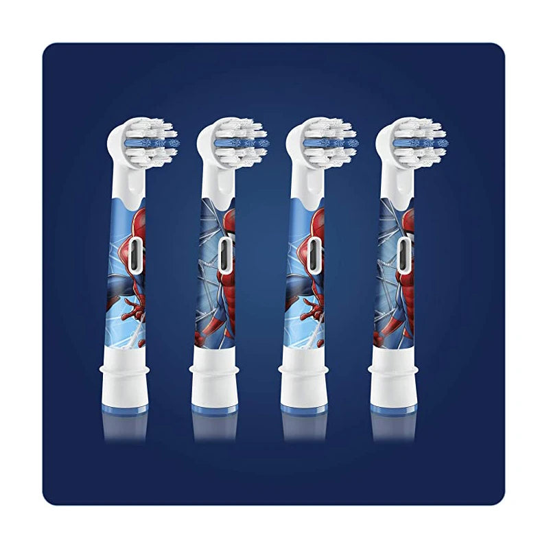 Oral B Replacement Brush Heads For Kids Electric Toothbrush Spider-man Version Soft Bristle Toothbrush Refills For Boy 4Pcs/Pack