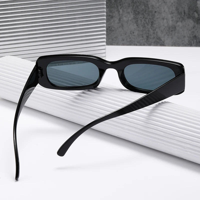 Black Square Sunglasses Men Rectangle Small Sun Glasses Male Retro Black Lens Driving Fishing Oculos UV400