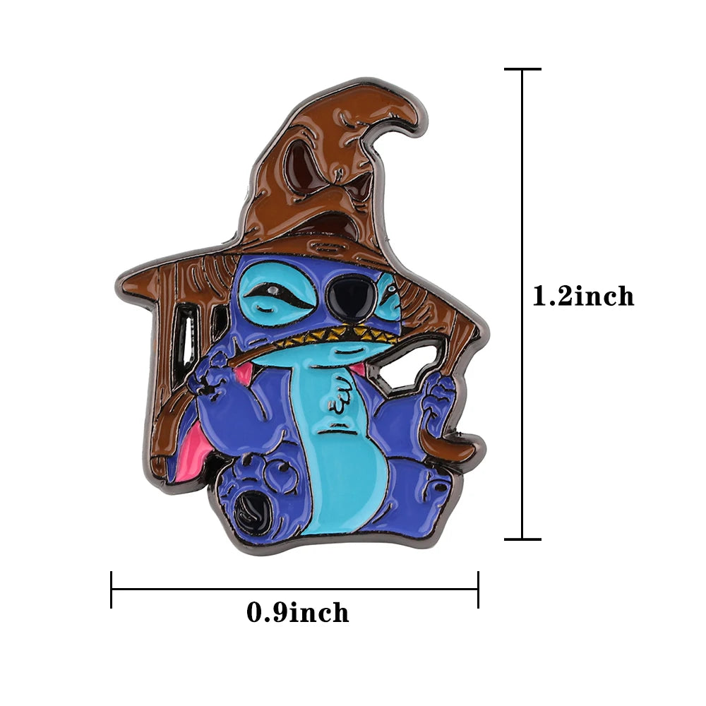 Stitch Animated Enamel Pins Cool Character Brooch Clothing Backpack Lapel Badges Fashion Jewelry Accessories For Friends Gifts